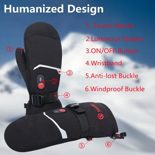 Vista 4 de Savior Heat Guantes para hombre y mujer, guantes eléctricos recargables, adecuados para el trabajo al aire libre, esquí, correr, senderismo, etc.