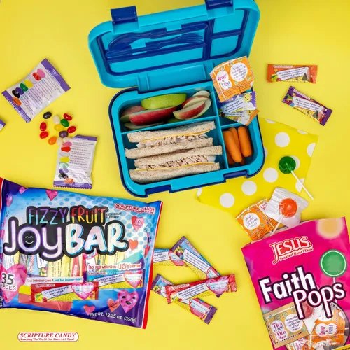Vista 5 de Scripture Candy - Paletas con sabor a naranja con temática de cosecha, 50