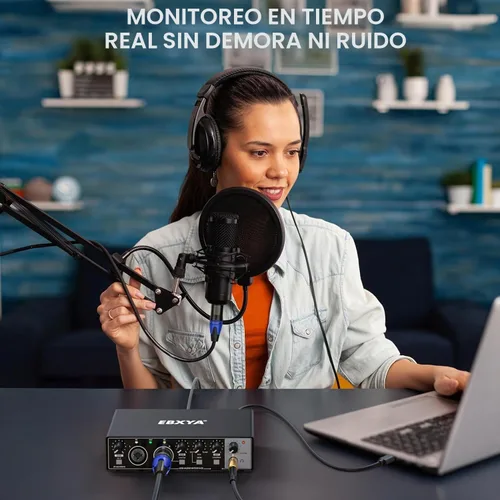 Vista 7 de Interfaz de audio EBXYA 2x2 - Tarjeta de sonido de grabación USB de 24 bits/192 kHz