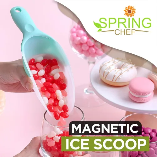 Vista 42 de Spring Chef - Cuchara magnética para congelador, sin BPA, color negro Flexi-Plastic Popcorn Scoop with Soft Grip Handle - Dishwasher Safe Ice