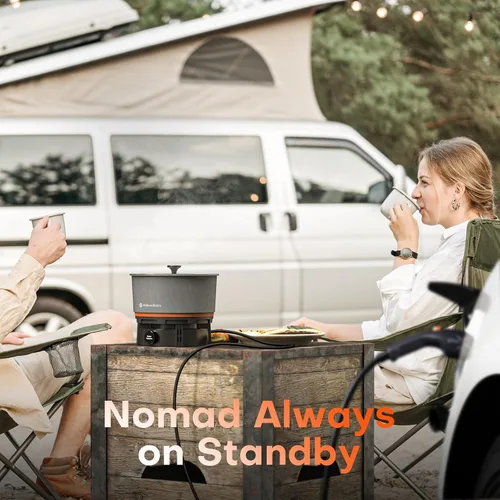 Vista 6 de Stoke Voltaics Sistema de cocina Nomad con bolsa, estufa eléctrica de campamento de 200 a 1000 W con sartén y olla, juego de equipo de cocina
