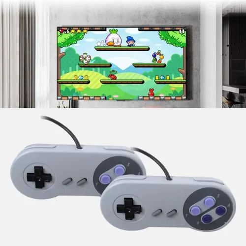 Vista 4 de Gxcdizx Cable de alimentación para adaptador de CA AV + 2 controladores para Super Nintendo SNES