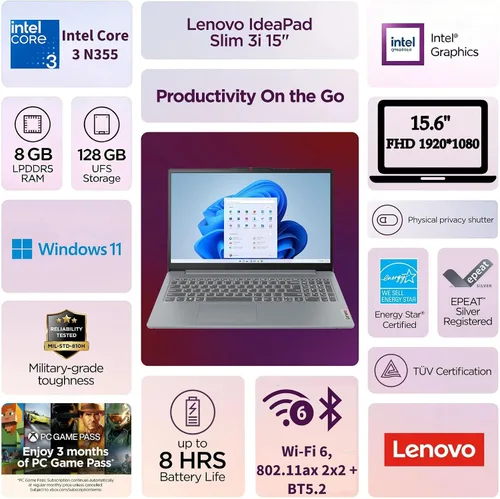 Vista 2 de Lenovo Laptop de 16" Bussiness, Intel i7-13620H, RAM DDR5 de 16 GB, SSD