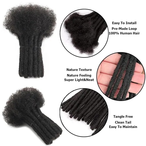 Vista 2 de Extensiones de cabello humano 100 % real, hechas a mano, permanentes, para mujeres y hombres, 30 hebras de 2 pulgadas de grosor, extensiones