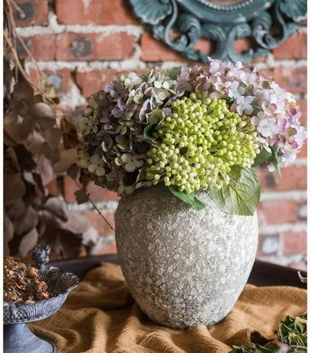 Vista 3 de Jarrón de escritorio para decoración del hogar, florero de piso retro, moderno jarrón de flores secas, adornos decorativos, macetas de arcilla