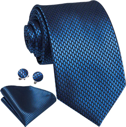 Vista 205 de Dubulle Corbata tejida de cachemira para hombre y gemelos de pañuelo para hombre, conjunto de gemelos para boda formal y negocios