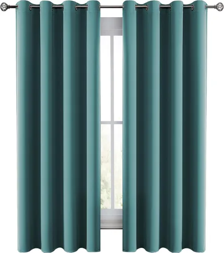 Vista 18 de LUX Décor - Juego de 2 paneles de cortinas opacas de alta calidad de 63 pulgadas de largo, cortinas de oscurecimiento de habitación con aislamiento