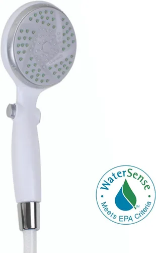 Vista 2 de Carex Cabezal de ducha de mano con manguera flexible extra larga de 84 pulgadas y práctica función de pausa. Cabezal de ducha de mano certificado