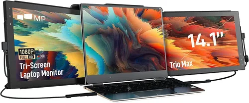 Vista 13 de Mobile Pixels Duex Plus Monitor portátil para computadoras portátiles, USB C/USB A Plug and Play 13.3" Extensor de pantalla portátil Duex Plus