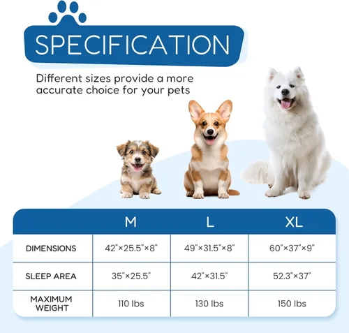 Vista 6 de FluffyDream Cama elevada de enfriamiento para perro, camas portátiles elevadas para perros, patas antideslizantes, cama hamaca portátil y duradera