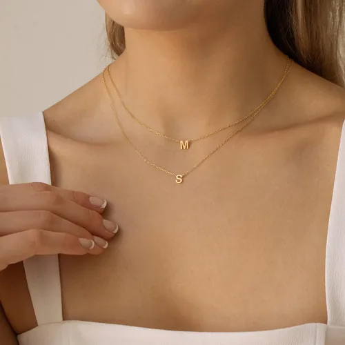 Vista 4 de SELFROSE Initial Necklaces for Women, Dainty Gold Letter Necklace 14k Gold Plated Personalized Tiny Initial Pendant Necklace Monogram Cute Letter
