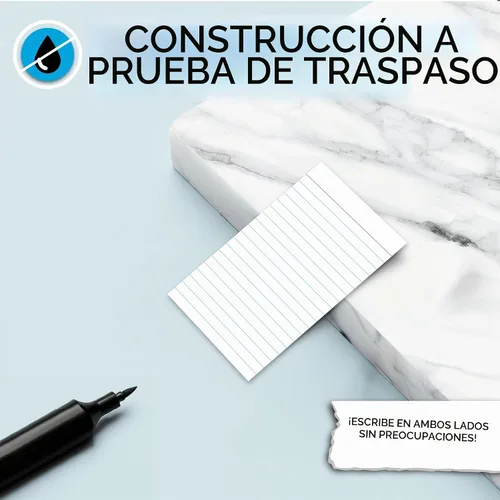 Vista 3 de Home Advantage Mini tarjetas de índice blancas con rayas verticales, tarjetas de notas (3 x 5)