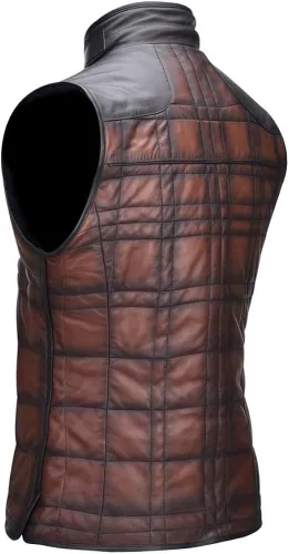 Vista 2 de CUADRA Chaleco reversible para hombre en piel auténtica