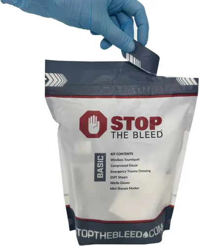 Vista 7 de Rescue Essentials Kit básico Stop THE Bleed – Kit compacto de primeros auxilios para trauma con torniquete, gasa y vendaje de compresión – Kit rojo