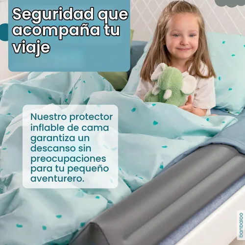 Vista 2 de BANBALOO - Protector de cama inflable para niños - Protección contra caídas infantiles, riel inflable de cama de viaje, para camas plegables