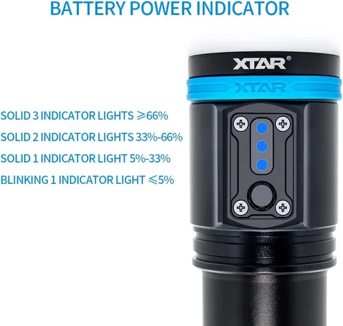 Vista 3 de XTAR D30 4000 Lumen Buceo Linterna de Buceo Luz de Video LED multicolor, Luz subacuática de 328.1 ft de Fotografía de Buceo con Función de Bloqueo