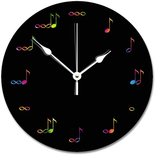 Vista 16 de Reloj de pared con aspecto de madera natural, reloj de pared de guitarra acústica, silencioso, redondo, de madera, funciona con pilas, reloj
