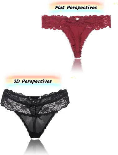 Vista 74 de ohyeah Tangas sexy de encaje tangas bragas de tiro bajo ropa interior para mujer de algodón entrepierna braga tangas bragas 4-18
