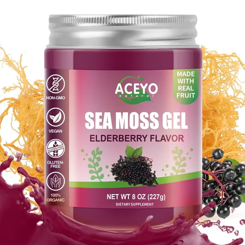 Vista 10 de ACEYO Gel de musgo marino irlandés (18 onzas) crudo vegano mango sabor piña 102 vitaminas y minerales cosechados en la naturaleza sin OMG