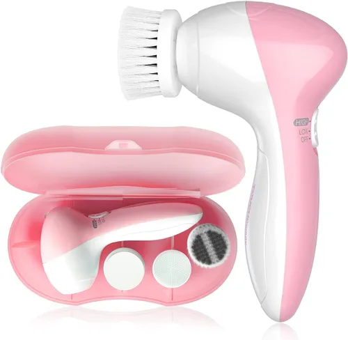 Vista 10 de TOUCHBeauty Juego de cepillos faciales portátiles con estuche y 3 cabezales de cepillo giratorio, cerdas de limpieza de poros profundos de 0.002 in