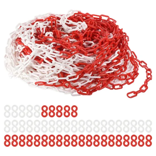 Vista 19 de PATIKIL Eslabones de Cadena de Plástico, Cadenas de Seguridad de 200 Pies, Cadenas de Plástico Negro para Barreras, Control de Multitudes, Líneas