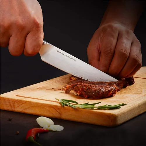 Vista 3 de Cool Hand Cuchillo de chef de 8 pulgadas, cuchillos de cocina, cuchillo Santoku de 7 pulgadas, cuchillo de carne de 5 pulgadas, cuchillo de pelar