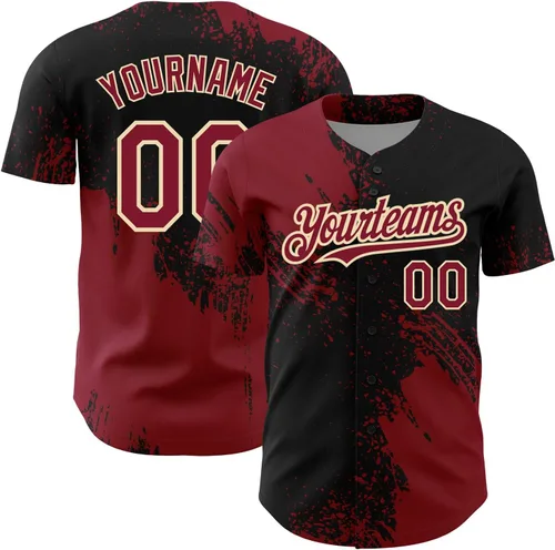 Vista 26 de Camiseta de béisbol personalizada con patrón de cepillo de béisbol, camisas de béisbol personalizadas, uniforme deportivo, número de nombre cosido