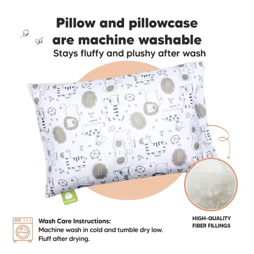 Vista 3 de KeaBabies Almohada para niños pequeños con funda de almohada, almohadas de algodón suave de 13 x 18 pulgadas para dormir, lavable a máquina