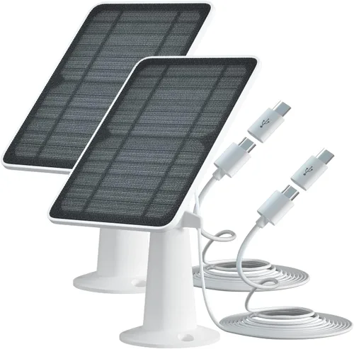 Vista 15 de Cargador de panel solar compatible con proyector Eufycam 3/3C/2C/2C Pro/E40/E20/2/2/2 Pro/E/L20/L40/Solo/SoloCam, panel solar de 5 W para cámara