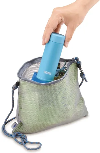 Vista 6 de Thermos Botella de agua, vaso de bolsillo aislado al vacío, 4.2 fl oz (4.1 fl oz), azul claro JOJ-120 LB (modelo de pequeña capacidad)