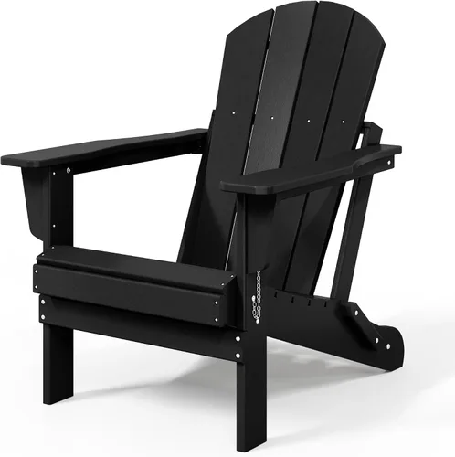Vista 9 de WestinTrends Malibu Outdoor Patio HDPE Silla plegable de polietileno Negro