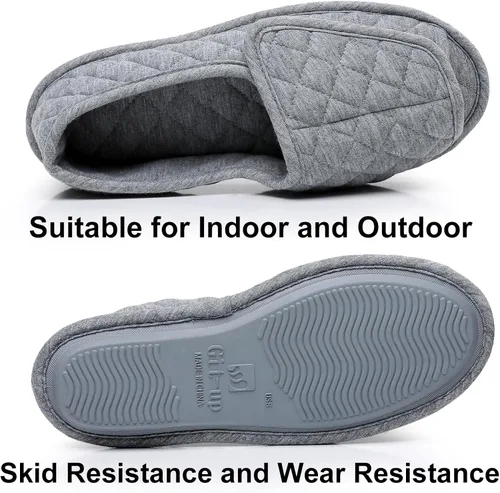 Vista 33 de Git-up -Pantuflas para mujer con diabetes/artritis/edema, cierre ajustable, espuma viscoelástica, punta abierta, extra ancha