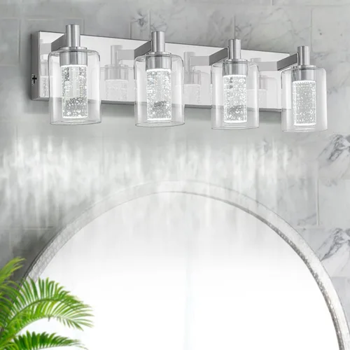 Vista 10 de SineRise - Luz de tocador con 3 modos de color (3000K/4000K/6000K), lámpara de baño LED con protección ocular, lámpara de pared moderna regulable