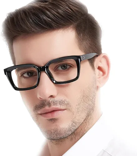 Vista 8 de MARE AZZURO Gafas de lectura cuadradas retro 1.00 para hombres lectores grandes 100 125 150 175 200 225 250 275 300 350 400 500 600 (Verde, 1.0)