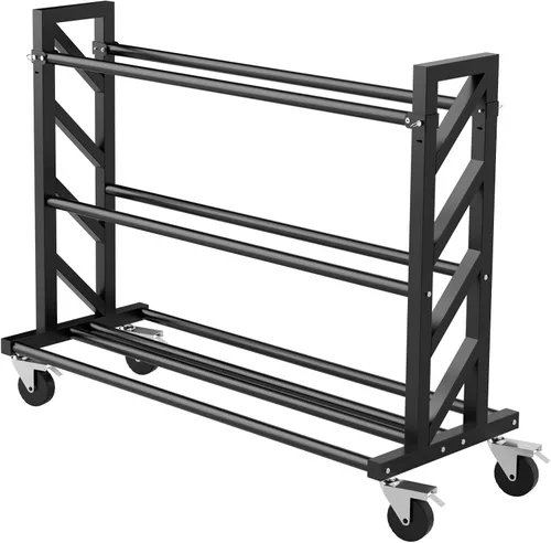Vista 8 de Bastidores de baloncesto para pelotas, carrito de bolas resistente con ruedas, almacenamiento de baloncesto de 3 niveles y 20 bolas, carrito