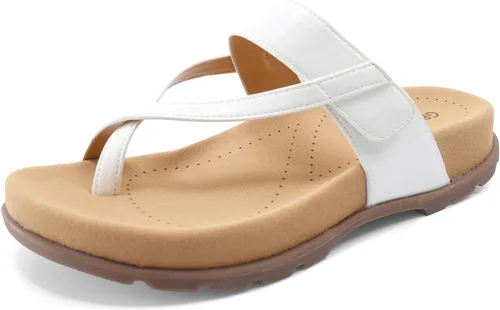 Vista 8 de Sandalias planas ortopédicas para mujer con cómodo soporte de arco para uso casual y diario