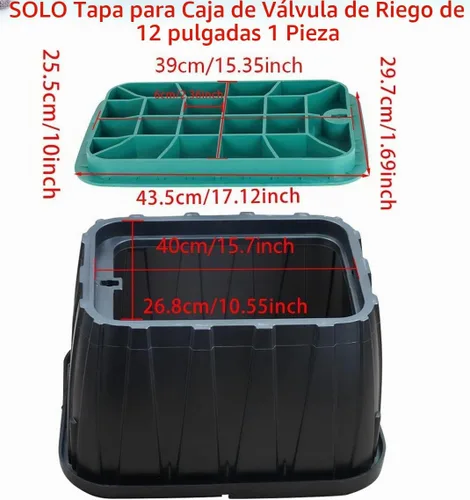 Vista 7 de Tapa de caja de válvula de 12 x 17 pulgadas, tapa de repuesto rectangular para riego exterior
