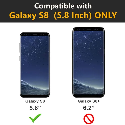 Vista 2 de Funda para Samsung Galaxy S8, carcasa de cuerpo completo con protector de pantalla integrado, delgado, transparente, absorbente de golpes, a prueba