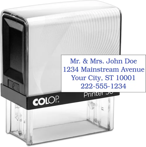 Vista 4 de Rubber Stamp Creation COLOP - Sello de Firma Personalizado Autoentintado de Tamaño Extra Pequeño, 15 Colores de Tinta, Rectangular, Multicolor