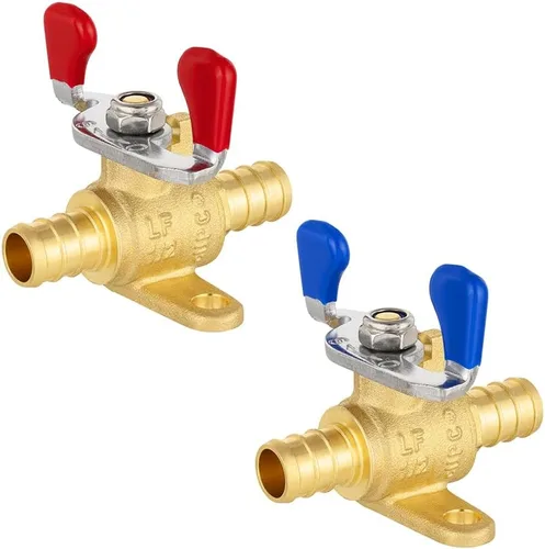 Vista 14 de 1 válvula de bola EFIELD de 1/2 pulgada de púa Pex, nivel de mariposa azul Puerto completo de cierre de la válvula de bola,LF Latón-VALVE033(1)
