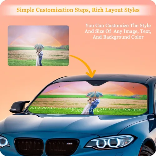 Vista 2 de Parasol personalizado para parabrisas de automóvil Visera solar personalizada con 1-4 fotos Añade tu propia foto Logotipo Texto Plegable Reflectante