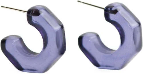 Vista 9 de Leetie Lovendale Gracie Hugger - Aretes de aro hipoalergénicos para mujer, hechos con acero quirúrgico y Lucite, ligeros y cómodos, hechos a mano