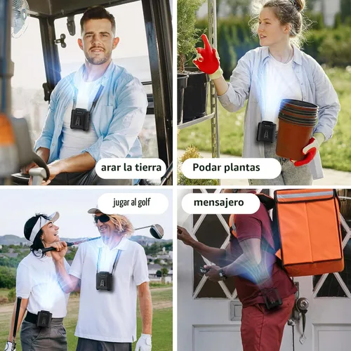 Vista 9 de Socool Ventilador de cintura portátil de 10000mAh con clip en cinturón portátil, ventilador personal recargable operado con batería con 5
