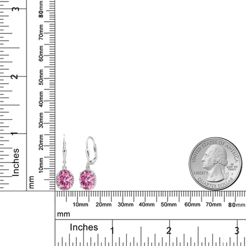 Vista 115 de Gem Stone King Aretes colgantes de gota para mujer, plata de ley 925, piedra natal ovalada de 0.354 x 0.276 in, joyería fina, regalos para ella