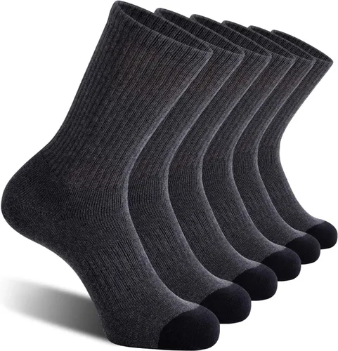 Vista 9 de CelerSport - Calcetines deportivos para botas de trabajo para hombre con Negro