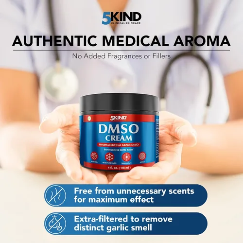 Vista 12 de 5Kind DMSO Crema para aliviar el dolor, 4 onzas líquidas, 99.9% DMSO puro grado farmacéutico, aloe vera, magnesio, árnica y mentol, alivio tópico
