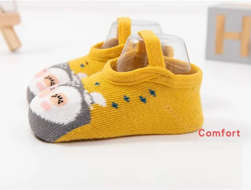 Vista 4 de Zumou Calcetines Antideslizantes con Agarre para Bebés Niñas Niños Tipo Pantufla 0-36 Meses 6 Pares