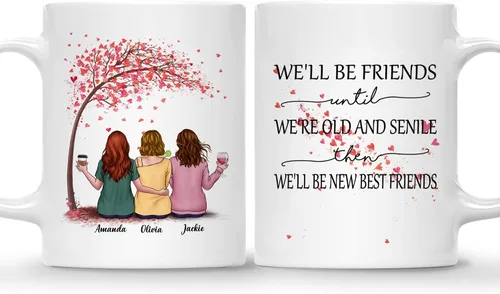 Vista 28 de Gossby - Taza de café personalizada para mujer, 2 unidades, con nombres personalizados Taza personalizada para dos mujeres, taza de café