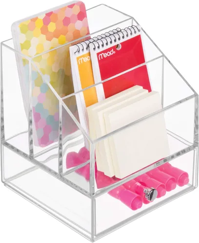 Vista 5 de iDesign Clarity - Organizador de paleta de cosméticos con cajón para tocador o gabinete para guardar maquillaje, productos de belleza, accesorios