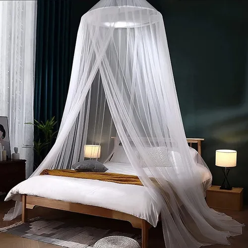 Vista 10 de Mosquitera Toldo de Cama para Niñas, Cortinas de Cama King con Dosel Tamaño Full Queen desde el Techo, Tienda de Cama de Mosquitera de Cúpula Twin